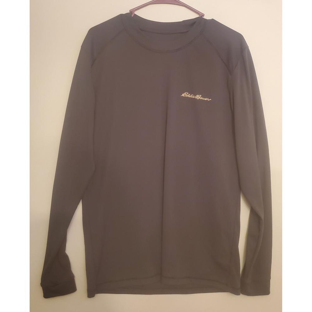 Eddie Bauer Gear So Rugged Long-Sleeve Crew Neck Shirt Mens Size Medium Charcoal
